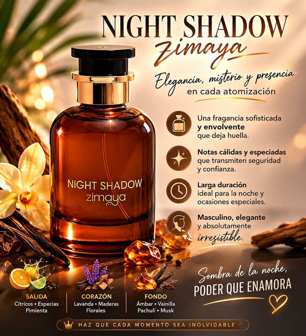 Night Shadow by Zimaya Eau de Parfum 100 ml – Inspirado en Ombre Nomade de Louis Vuitton